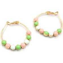 Mineli Halka Küpe - Yeşil