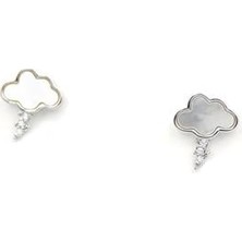 Gümüş Iğneli Bulut Küpe - Gümüş