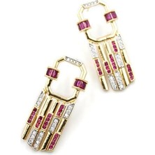 Taşlı Küpe - Pembe