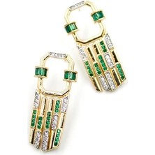 Taşlı Küpe - Yeşil