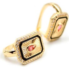 Damla Taşlı Küpe - Pembe