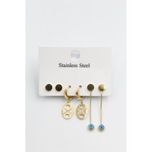 Çoklu Nazar Küpe - Altın