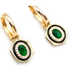 Taşlı Küpe - Yeşil