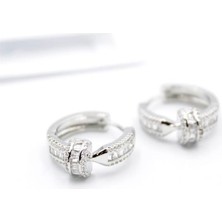 Taşlı Çivi Küpe - Gümüş