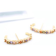 Taşlı Küpe - Altın