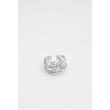 Taşlı Kıkırdak Küpe - Gümüş