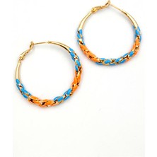 Mineli Halka Küpe - Turuncu