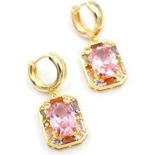 Taşlı Küpe - Pembe