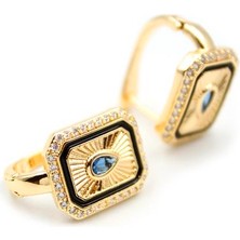 Damla Taşlı Küpe - Mavi