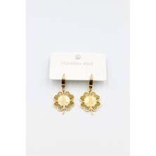 Tuğra Yonca Küpe - Altın