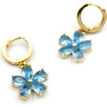 Çiçek Küpe - Mavi