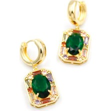 Taşlı Küpe - Yeşil