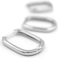 3'lü Taşsız Oval Halka Küpe - Gümüş