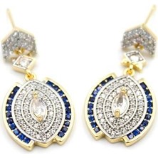 Taşlı Küpe - Mavi