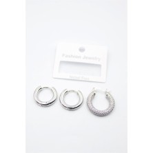 3'lü Halka Küpe - Gümüş