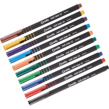 Ofıs ve Okul Caretta -55-10PVC Soft Liner 55 Fineliner Kalem 0, 4mm, Uç, 10'lu Karışık Set