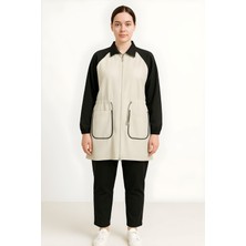 Gözde Kadın Siyah Trend Ortadan Fermuarlı Gömlek Pantolon Takım GOZDE-6739