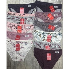 Özten Kadın Bikini Likralı Renkli Desenli  6'lı Paket