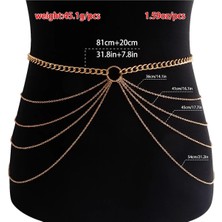 Girift Vintage Cyra Gold Zincir Detaylı Bel Göbek Zinciri Vücut Aksesuarı Bikini Aksesuarı