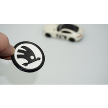 Dk Tuning Skoda Direksiyon 46MM Siyah Beyaz Logo Amblem Arma