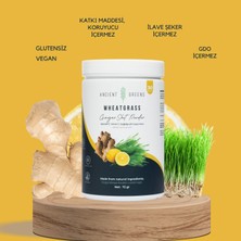Ancient Greens Ginger Shot Büyük Boy 72G 30 Porsiyon Zencefil, Limon, Buğday Çimi Suyu Tozu Dondurularak Kurutulmuş, Glutensiz, Vegan