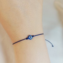 Crystal Atelier Mavi Nazar Boncuklu Ayarlanabilir Şans Bilekliği, El Yapımı Asansörlü Yaz Kombini Örgü Makrome Ipli Şans Bilekliği, Makrome Bileklik, Ip Bileklik, Unisex Nazar Boncuk Bileklik
