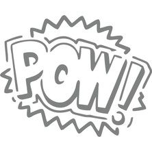 Pow Araba Sticker 17X17 cm Gri