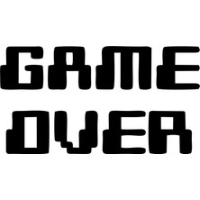 Game Over Araba Sticker 17X17 cm Siyah