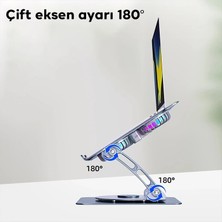 Plentiful Notebook ve Laptop Stand 360 Derece Dönebilen Alüminyum Katlanır Stand Gümüş