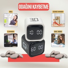 GWORKE GT-1 Pomodoro Zamanlayıcı Küp | Flip Timer | Öğrenci Ders Çalışma Saati, Geri Sayım, Mutfak Kronometresi - Beyaz