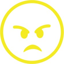 Kızgın Emoji Araba Sticker 17X17 cm Sarı