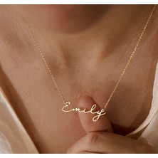 Isim Yazılı 14 Ayar Altın Kolye