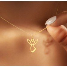 Melek Kanadı 14 Ayar Altın Kolye