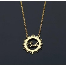 Güneş Isim Yazılı 14 Ayar Altın Kolye