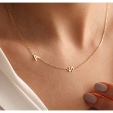 Harfler Yazılı 14 Ayar Altın Kolye