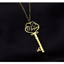 Anahtar Isim Yazılı 14 Ayar Altın Kolye