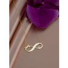 Sonsuzluk Harf Yazılı 14 Ayar Altın Kolye