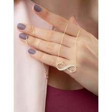 Sonsuzluk Harf Yazılı 14 Ayar Altın Kolye