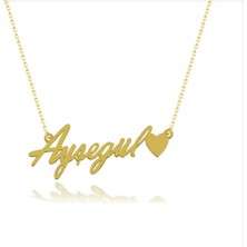 Kalp Isim Yazılan 14 Ayar Altın Kolye