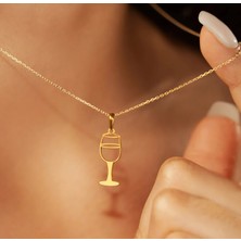 Şarap Kadehi 14 Ayar Altın Kolye