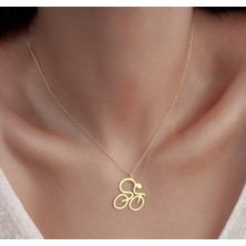 Bisiklet Sürücüsü 14 Ayar Altın Kolye