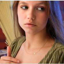 Harf Yazılı 14 Ayar Altın Kolye