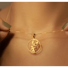 Güçlü Kadın 14 Ayar Altın Kolye