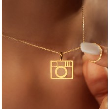 Fotoğraf Makinası 14 Ayar Altın Kolye