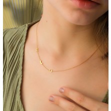 Çift Sevgili Harfler 14 Ayar Altın Kolye