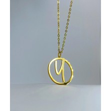 Y Harf 14 Ayar Altın Kolye