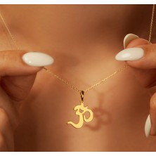 Om Yoga 14 Ayar Altın Kolye