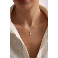 B Harf 14 Ayar Altın Kolye