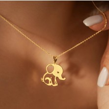 Fil Yavrusu 14 Ayar Altın Kolye