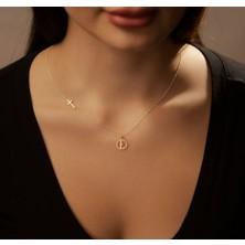 Harf Haç Model 14 Ayar Altın Kolye